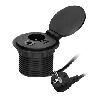 Zásuvka vestavná ORNO OR-GM-9015/B 1 zásuvka 2 USB (A+C), černá